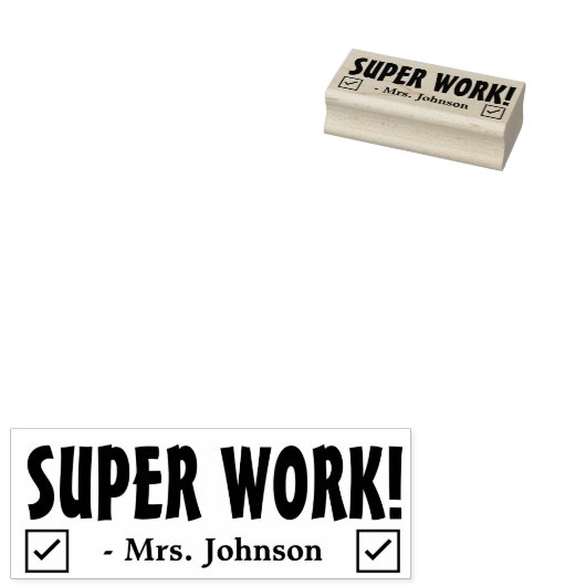 Fun "SUPER WORK!" Bevestiging Rubberstempel (Gestempeld)