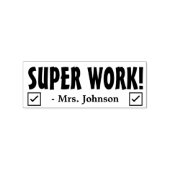 Fun "SUPER WORK!" Bevestiging Rubberstempel (Afrduk)