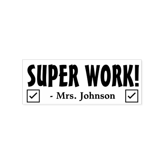 Fun "SUPER WORK!" Bevestiging Rubberstempel (Afrduk)
