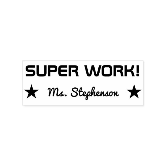 Fun "SUPER WORK!" Educator Rubber Stamp Rubberstempel (Afrduk)