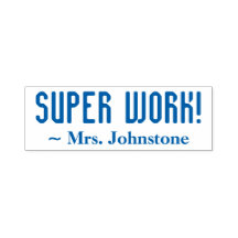 Fun "SUPER WORK!" + Rubber Stempel voor educatief 
