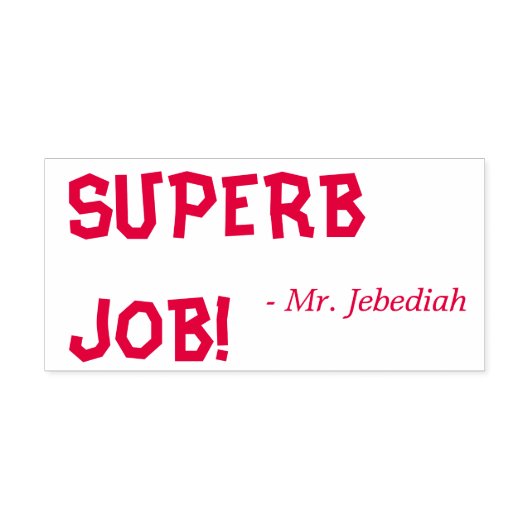 Fun "SUPERB JOB!" Educator Rubber Stamp Zelfinktende Stempel (Design)