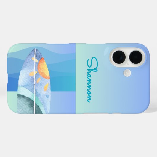 Fun Surfer meisje iPhone Case (Achterkant (horizontaal))