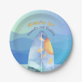 Fun Surf's Up Verjaardagsuitnodiging Papieren Bordje (Voorkant)