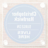 Fun Surgeon Wall Plaque Style Onderzetter Glazen Onderzetter (Achterkant)