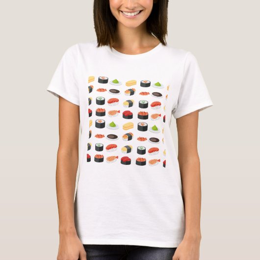 Fun Sushi-patroon T-shirt (Voorkant)
