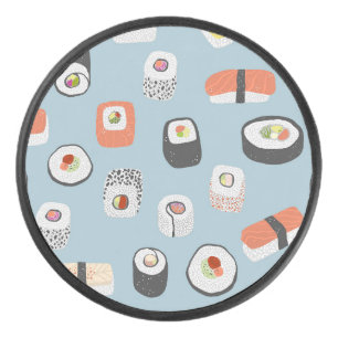 Fun Sushi Pattern Hockey Puck