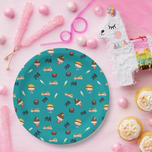 Fun Sushi Pattern Papieren Bordje (Feest)