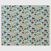 Fun Sushi-tekens gepatterd Kawaii Cute Cadeaupapier (Vlak)