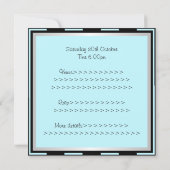 Fun Sweet 16 Light Blue Stripes Silver Party Kaart (Achterkant)