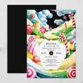 Fun Sweet Candyland Verjaardag Kaart (Voorkant / Achterkant)