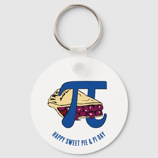 Fun Sweet Cherry Pie HAPPY PI DAY Sleutelhanger (Voorkant)