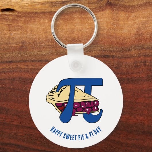 Fun Sweet Cherry Pie HAPPY PI DAY Sleutelhanger (Voorkant)