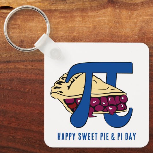 Fun Sweet Cherry Pie HAPPY PI DAY Sleutelhanger (Voorkant)