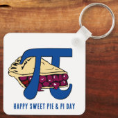 Fun Sweet Cherry Pie HAPPY PI DAY Sleutelhanger (Achterkant)