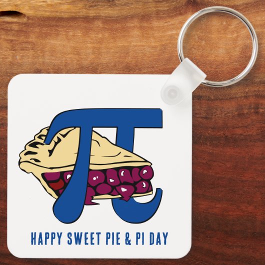 Fun Sweet Cherry Pie HAPPY PI DAY Sleutelhanger (Achterkant)