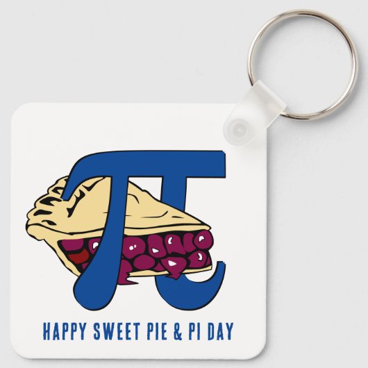 Fun Sweet Cherry Pie HAPPY PI DAY Sleutelhanger (Achterkant)