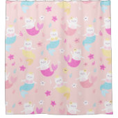 Fun Sweet Pink-zeemkatten Douchegordijn (Voorkant)