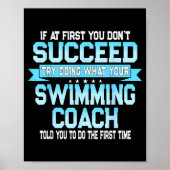 Fun Swimming Coach Meme - Funny Swimmer Saying  Poster (Voorkant)