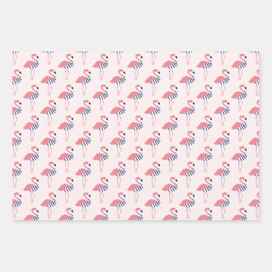 Fun Swimsuit Animal Pink Flamingo Inpakpapier Vel (Voorkant)