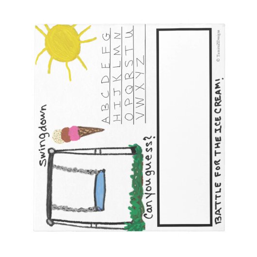 Fun Swingdown Kinder Word Game Small Notitieblok (Voorkant)