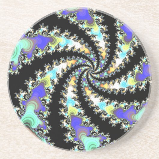 Fun Swirled Fractal Stone Onderzetter (Voorkant)