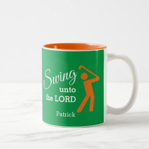 Fun SWUNTO THE LORD  Golf Tweekleurige Koffiemok