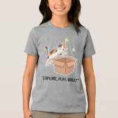 Fun T-shirt met springende kat voor jongens (Voorkant)