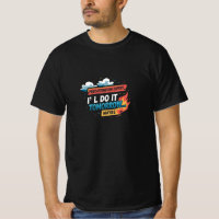Fun T-shirt met stripstijl citaat (Value Tee)