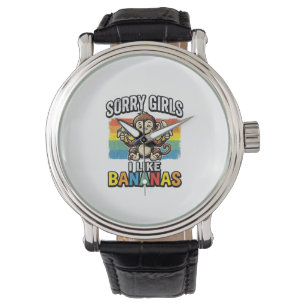 Fun T-shirt-ontwerp met vintage gravure van banaan Horloge