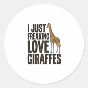 Fun T-shirt-ontwerp met vintage-gravure van een gi Ronde Sticker