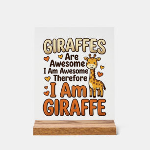 Fun T-shirt-ontwerp met vintage gravure voor giraf Acryl Bord