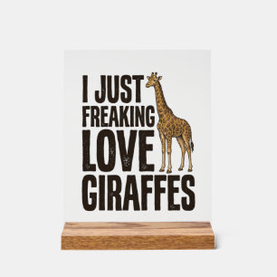 Fun T-shirt-ontwerp met vintage-gravure voor giraf Acryl Bord