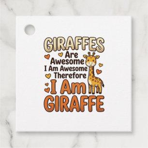 Fun T-shirt-ontwerp met vintage-gravure voor giraf Bedankjes Labels