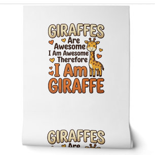 Fun T-shirt-ontwerp met vintage-gravure voor giraf Behang