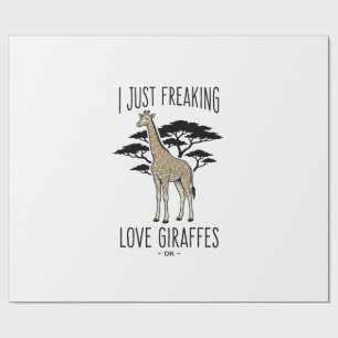 Fun T-shirt-ontwerp met vintage-gravure voor giraf Cadeaupapier