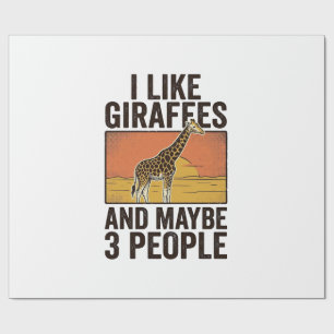 Fun T-shirt-ontwerp met vintage-gravure voor giraf Cadeaupapier