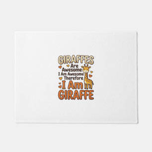 Fun T-shirt-ontwerp met vintage-gravure voor giraf Deurmat