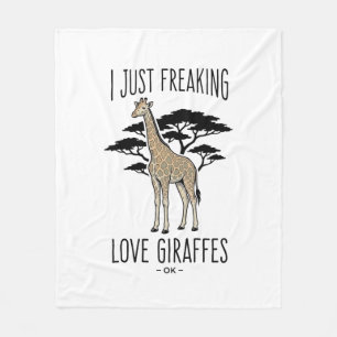 Fun T-shirt-ontwerp met vintage-gravure voor giraf Fleece Deken