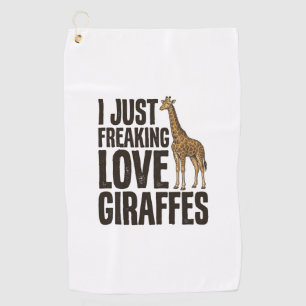 Fun T-shirt-ontwerp met vintage-gravure voor giraf Golfhanddoek