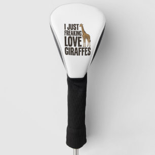 Fun T-shirt-ontwerp met vintage-gravure voor giraf Golfheadcover