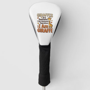 Fun T-shirt-ontwerp met vintage-gravure voor giraf Golfheadcover
