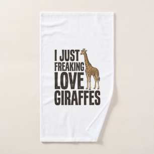 Fun T-shirt-ontwerp met vintage-gravure voor giraf Handdoek