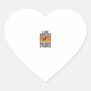 Fun T-shirt-ontwerp met vintage-gravure voor giraf Hart Sticker