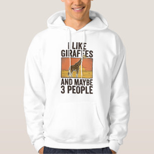 Fun T-shirt-ontwerp met vintage-gravure voor giraf Hoodie