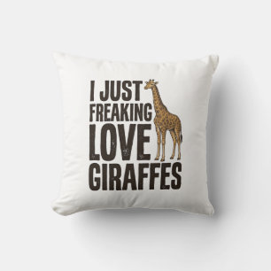 Fun T-shirt-ontwerp met vintage-gravure voor giraf Kussen