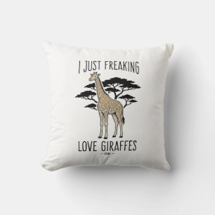 Fun T-shirt-ontwerp met vintage-gravure voor giraf Kussen