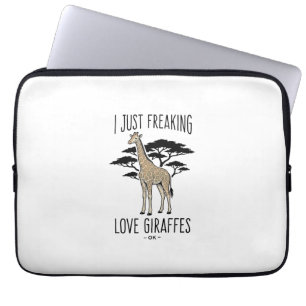 Fun T-shirt-ontwerp met vintage-gravure voor giraf Laptop Sleeve