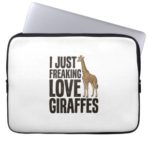 Fun T-shirt-ontwerp met vintage-gravure voor giraf Laptop Sleeve