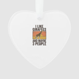Fun T-shirt-ontwerp met vintage-gravure voor giraf Ornament